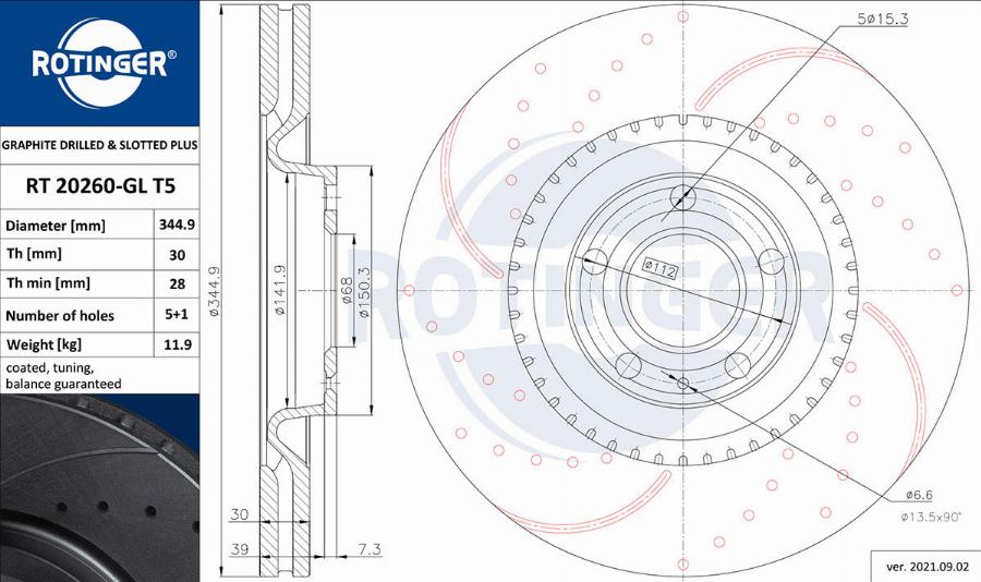 Rotinger RT 20260-GL T5 - Тормозной диск autospares.lv