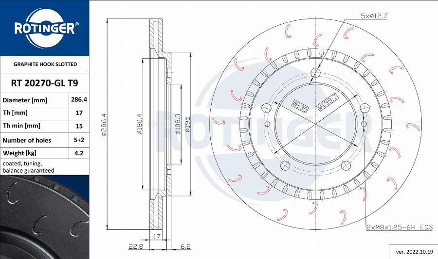 Rotinger RT 20270-GL T9 - Тормозной диск autospares.lv