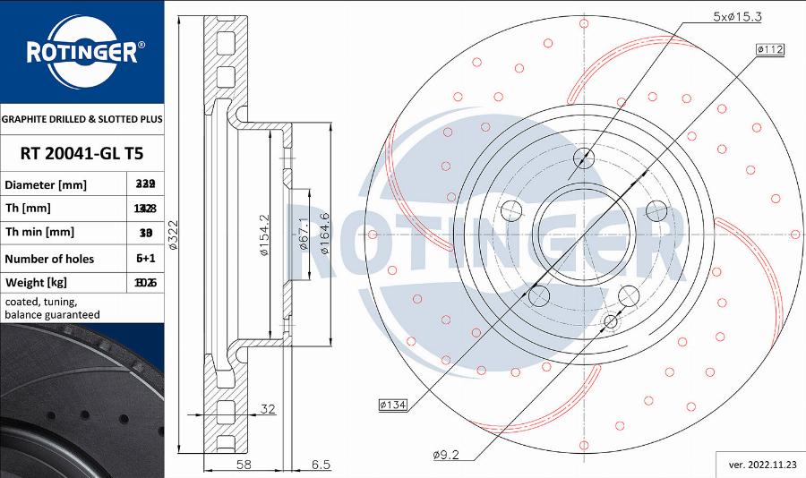 Rotinger RT 20720-GL T5 - Тормозной диск autospares.lv