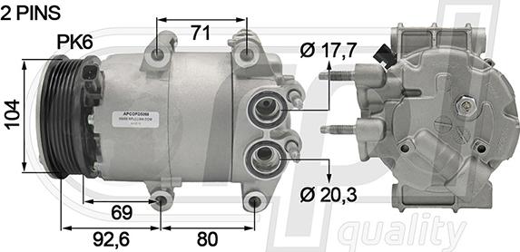 RPLQuality APCOFD5069 - Компрессор кондиционера autospares.lv