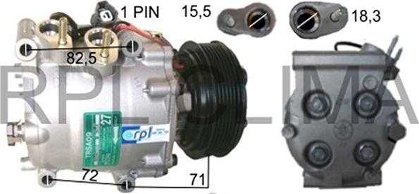 RPLQuality APCOHO0027 - Компрессор кондиционера autospares.lv