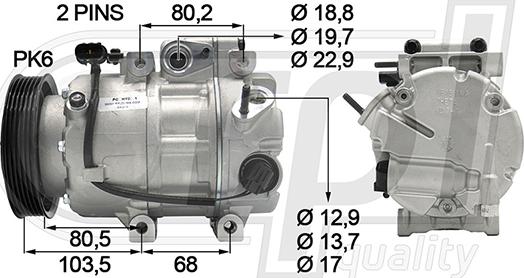 RPLQuality APCOHY5081 - Компрессор кондиционера autospares.lv