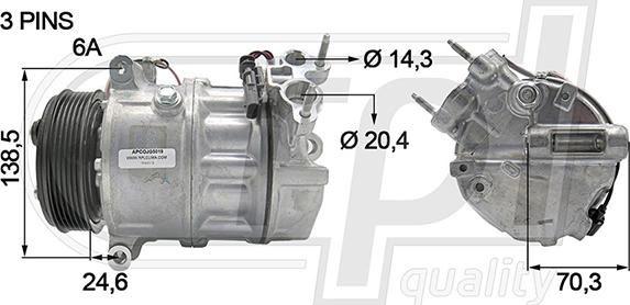 RPLQuality APCOJG5019 - Компрессор кондиционера autospares.lv