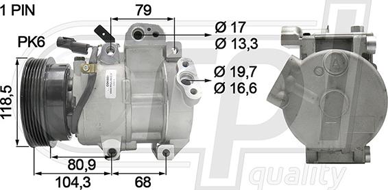 RPLQuality APCOKI5021 - Компрессор кондиционера autospares.lv