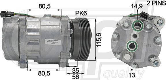 RPLQuality APCOVW5005 - Компрессор кондиционера autospares.lv