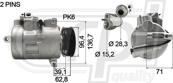 RPLQuality APCOVW5035 - Компрессор кондиционера autospares.lv