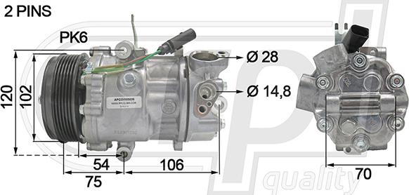 RPLQuality APCOVW5036 - Компрессор кондиционера autospares.lv