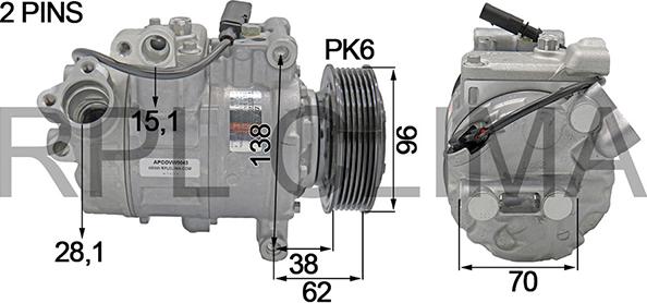 RPLQuality APCOVW0043 - Компрессор кондиционера autospares.lv