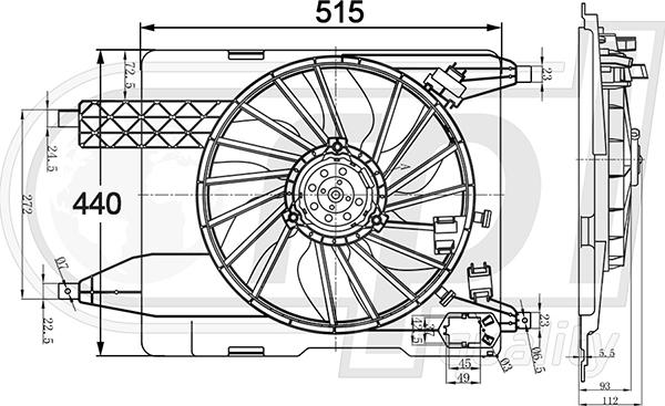 RPLQuality APELRE5025 - Вентилятор, охлаждение двигателя autospares.lv