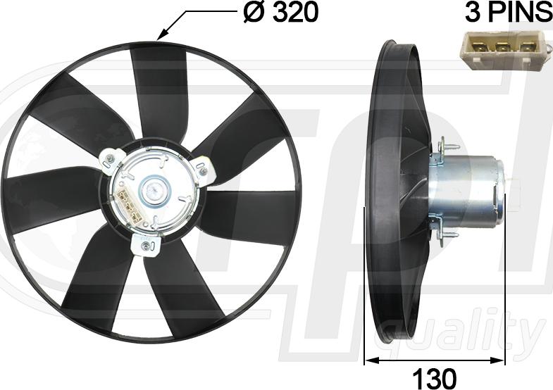 RPL QUALITY APELVW5013 - Вентилятор, охлаждение двигателя autospares.lv