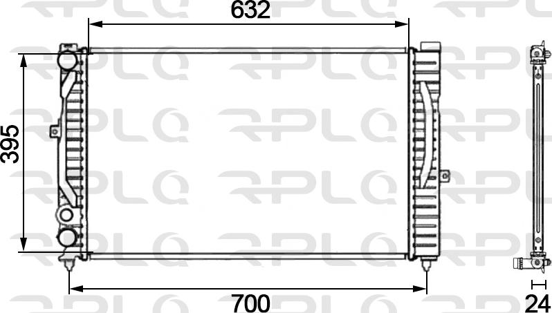 RPL QUALITY APRAVW5015 - Радиатор, охлаждение двигателя autospares.lv