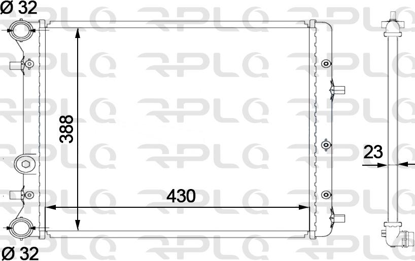 RPL QUALITY APRAVW5010 - Радиатор, охлаждение двигателя autospares.lv