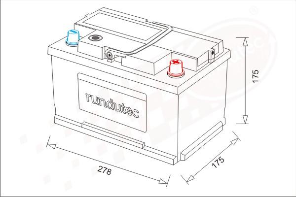 RUTEC RNU070RKN - Стартерная аккумуляторная батарея, АКБ autospares.lv