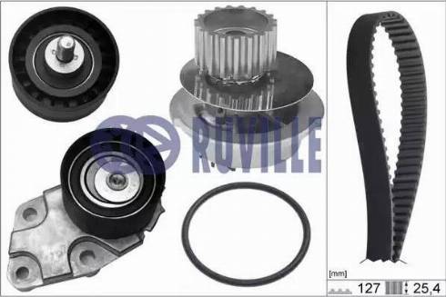 Ruville 59002701 - Водяной насос + комплект зубчатого ремня ГРМ autospares.lv