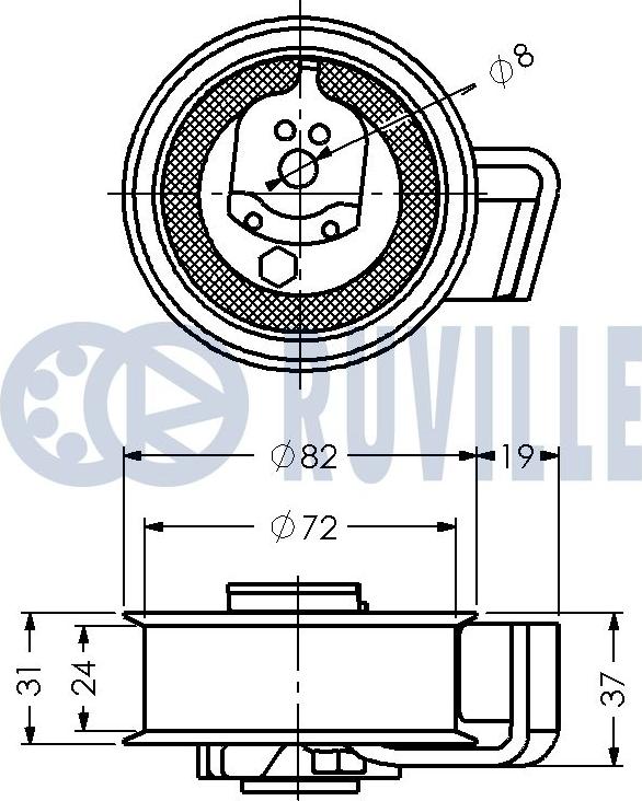 Ruville 540914 - Натяжной ролик, зубчатый ремень ГРМ autospares.lv