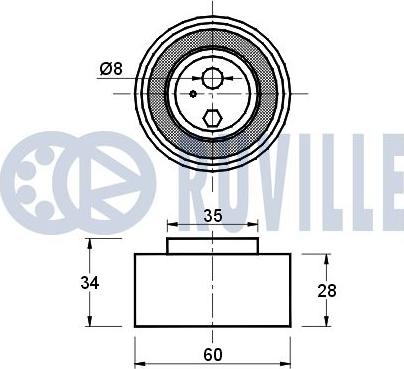 Ruville 540498 - Натяжной ролик, зубчатый ремень ГРМ autospares.lv