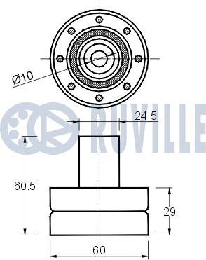 Ruville 540401 - Направляющий ролик, зубчатый ремень ГРМ autospares.lv