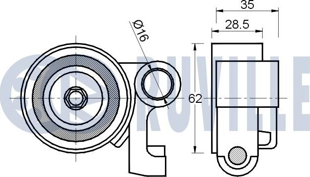 Ruville 540425 - Натяжной ролик, зубчатый ремень ГРМ autospares.lv