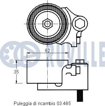 Ruville 540473 - Натяжной ролик, зубчатый ремень ГРМ autospares.lv