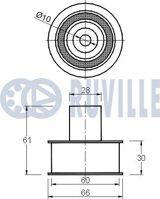 Ruville 540583 - Направляющий ролик, зубчатый ремень ГРМ autospares.lv