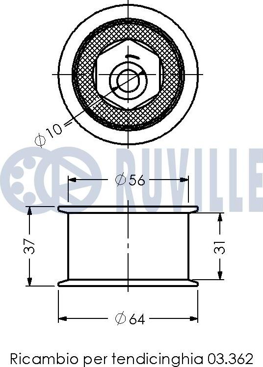 Ruville 540524 - Направляющий ролик, зубчатый ремень ГРМ autospares.lv