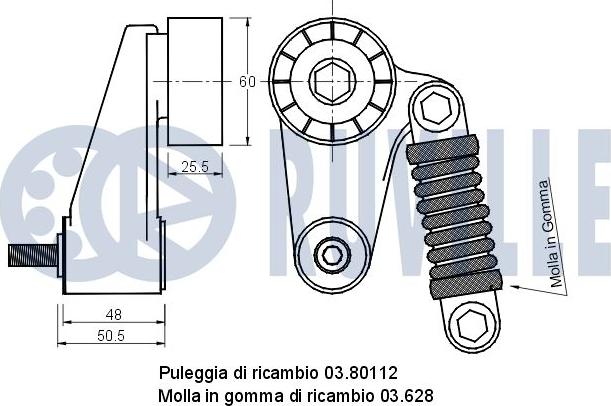 Ruville 540629 - Натяжитель, поликлиновый ремень autospares.lv