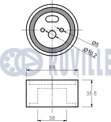 Ruville 540044 - Натяжной ролик, зубчатый ремень ГРМ autospares.lv