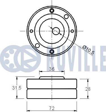 Ruville 540046 - Натяжной ролик, зубчатый ремень ГРМ autospares.lv