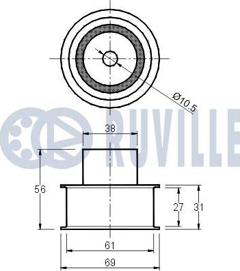 Ruville 540032 - Направляющий ролик, зубчатый ремень ГРМ autospares.lv