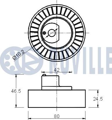 Ruville 540157 - Ролик, поликлиновый ремень autospares.lv