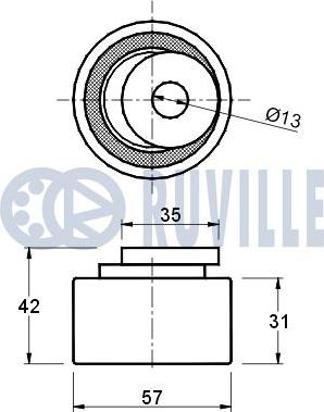 Ruville 540106 - Натяжной ролик, зубчатый ремень ГРМ autospares.lv