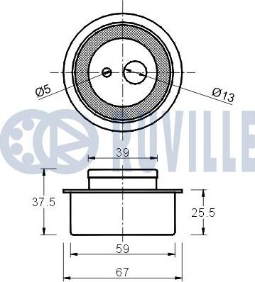 Ruville 540103 - Натяжной ролик, зубчатый ремень ГРМ autospares.lv