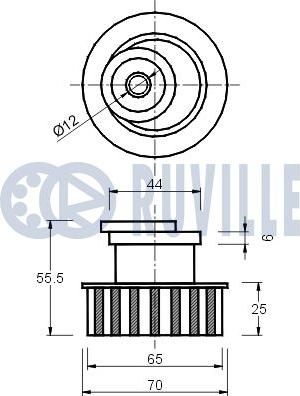 Ruville 540135 - Натяжной ролик, зубчатый ремень ГРМ autospares.lv