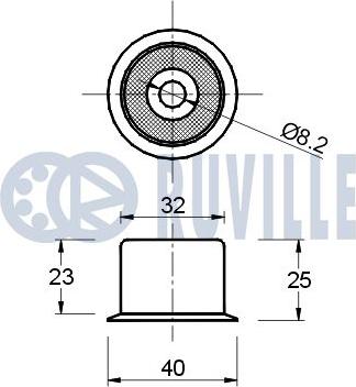 Ruville 540132 - Направляющий ролик, зубчатый ремень ГРМ autospares.lv