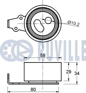 Ruville 540855 - Натяжной ролик, зубчатый ремень ГРМ autospares.lv