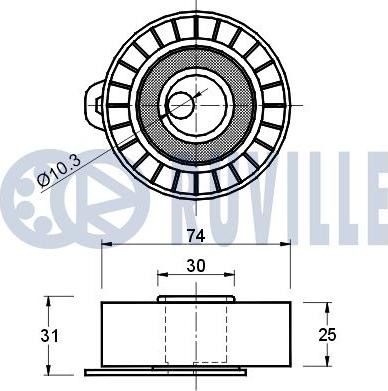 Ruville 540811 - Натяжной ролик, зубчатый ремень ГРМ autospares.lv