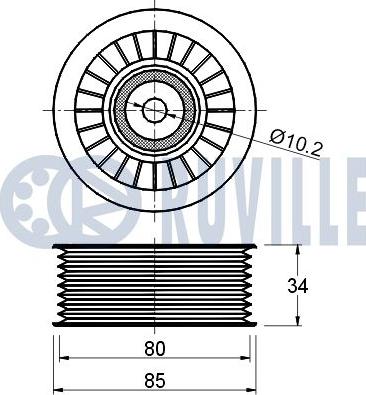 Ruville 540834 - Ролик, поликлиновый ремень autospares.lv