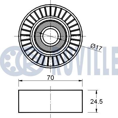 Ruville 540822 - Ролик, поликлиновый ремень autospares.lv