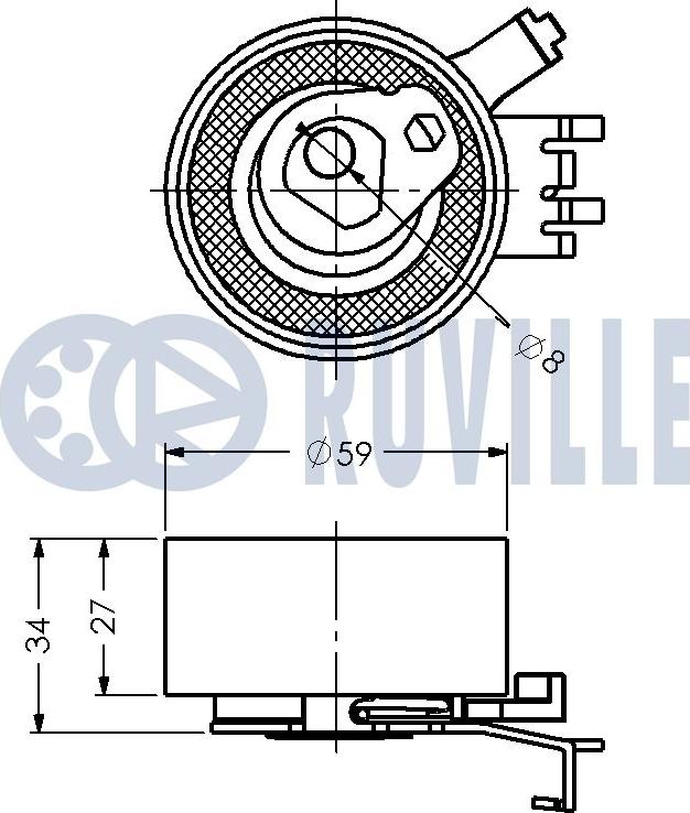 Ruville 540827 - Натяжной ролик, зубчатый ремень ГРМ autospares.lv