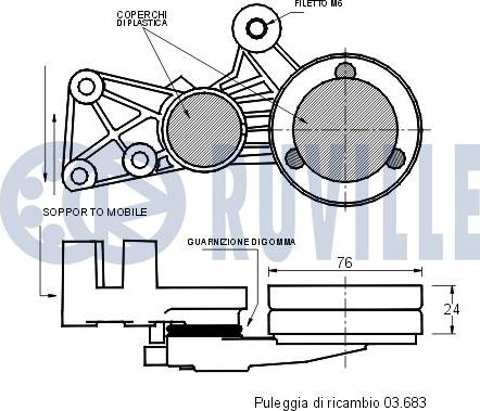 Ruville 540359 - Натяжитель, поликлиновый ремень autospares.lv