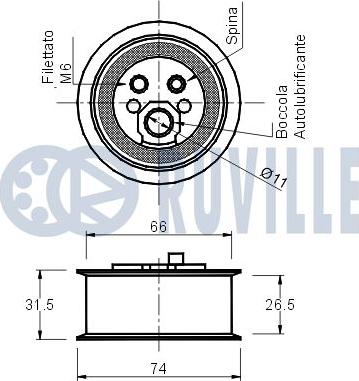 Ruville 540351 - Натяжной ролик, зубчатый ремень ГРМ autospares.lv