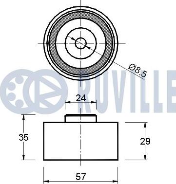 Ruville 540332 - Направляющий ролик, зубчатый ремень ГРМ autospares.lv