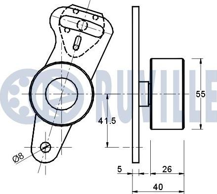 Ruville 540257 - Натяжной ролик, зубчатый ремень ГРМ autospares.lv