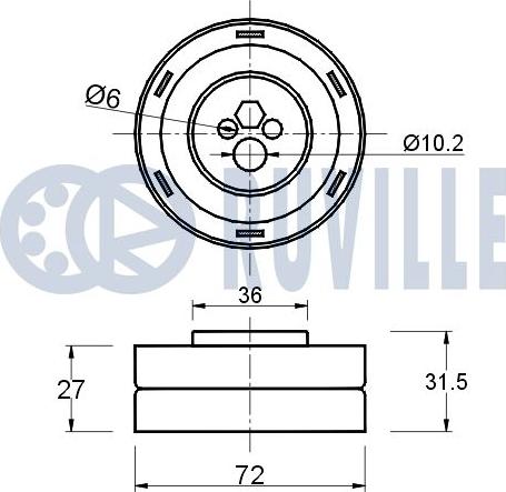 Ruville 540281 - Натяжной ролик, зубчатый ремень ГРМ autospares.lv