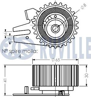 Ruville 540287 - Натяжной ролик, зубчатый ремень ГРМ autospares.lv