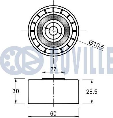 Ruville 540781 - Направляющий ролик, зубчатый ремень ГРМ autospares.lv