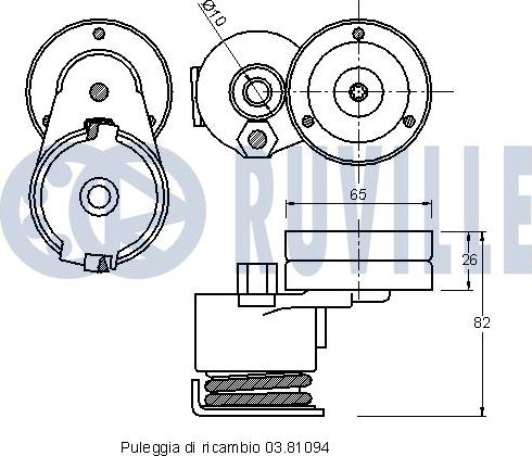 Ruville 541995 - Натяжитель, поликлиновый ремень autospares.lv