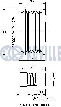 Ruville 541944 - Шкив генератора, муфта autospares.lv