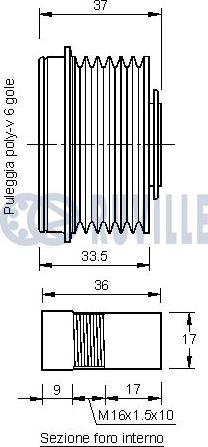 Ruville 541909 - Шкив генератора, муфта autospares.lv