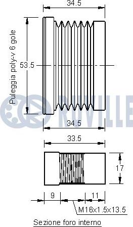 Ruville 541915 - Шкив генератора, муфта autospares.lv